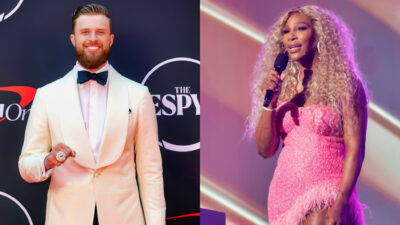 Photos of Harrison Butker and Serena Williams