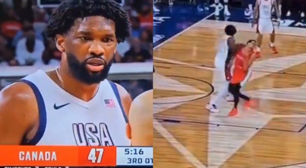 Joel Embiid Calls Out the Refree After Making Foul