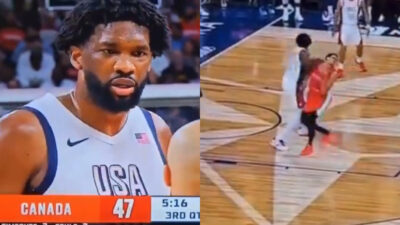 Joel Embiid Calls Out the Refree After Making Foul