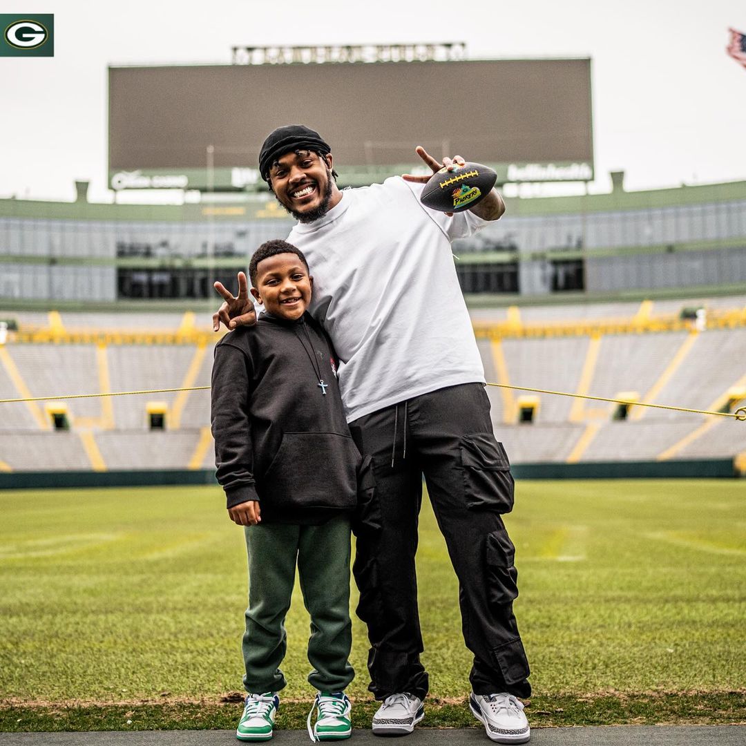 Josh Jacobs With His Son Braxton