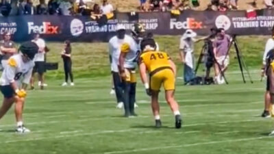 Justin Fields at training camp