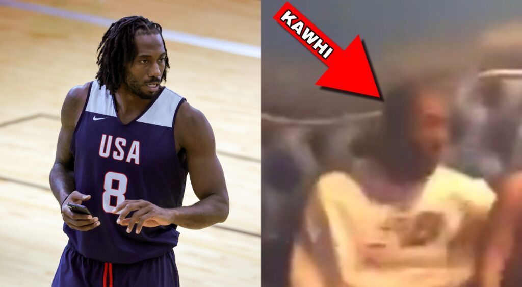 Kawhi Leonard on the court and Kawhi Leonard at a gentlemen's club.