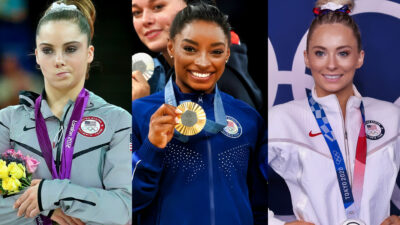 Photos of McKaylay Maroney, Simone Biles, and MyKayla Skinner