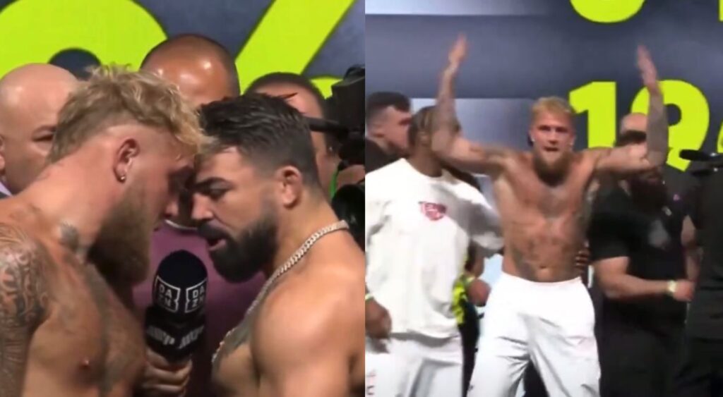 Mike Perry vs. Jake Paul Brawl at press conference