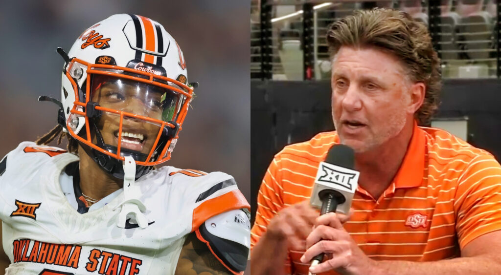 Photos of Ollie Gordon and Mike Gundy