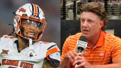 Photos of Ollie Gordon and Mike Gundy