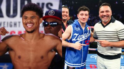 Shakur Stevenson, William Zepeda and Oscar De La Hoya