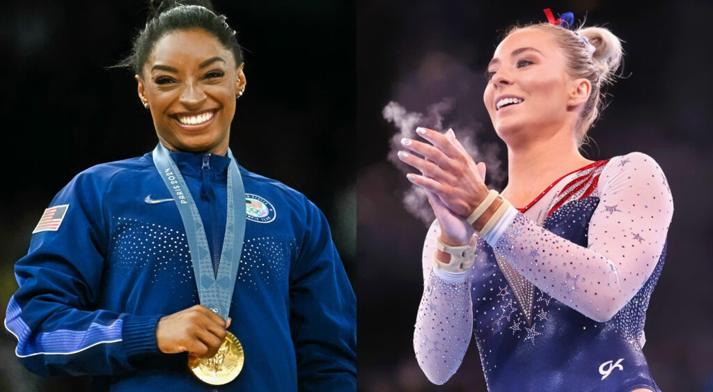 Photos Simone Biles and MyKayla Skinner