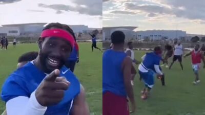 Terence Crawford playing football