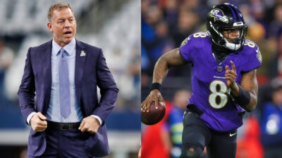 Photos of Troy Aikman and Lamar Jackson