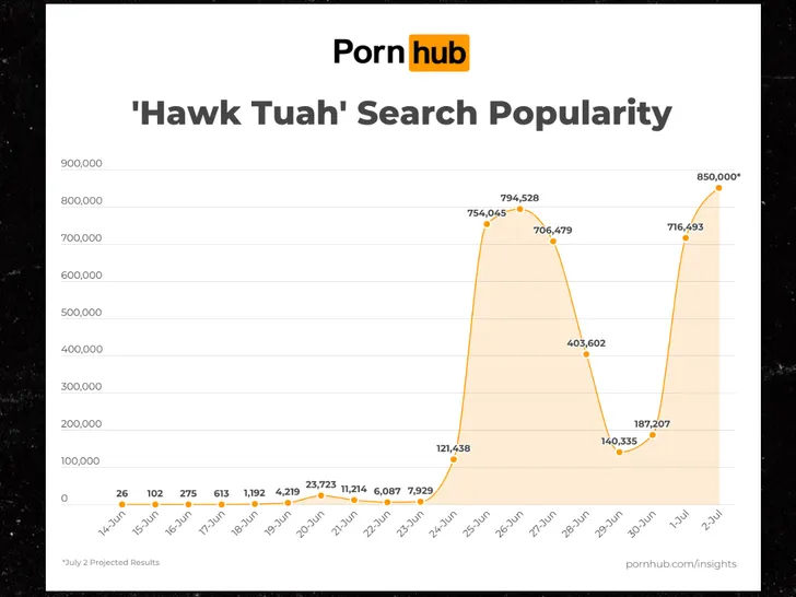 Hawk Tuah search numbers