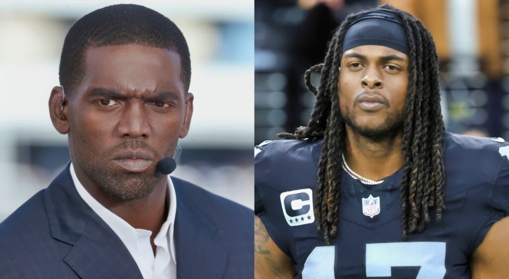 Randy Moss look on (left). Davante Adams looking on (right).