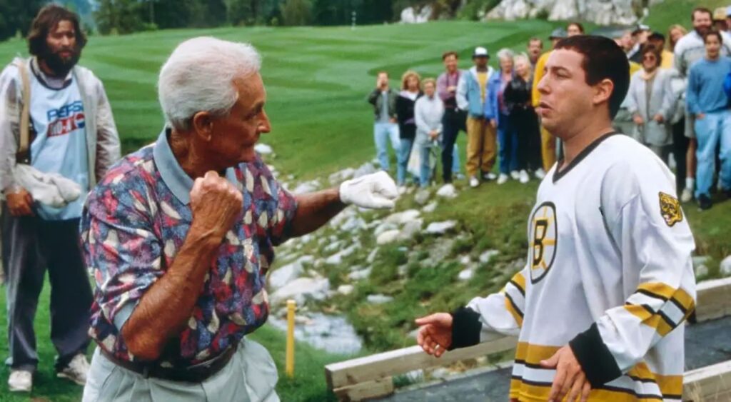 Bob Barker punching Adam Sandler in Happy Gilmore