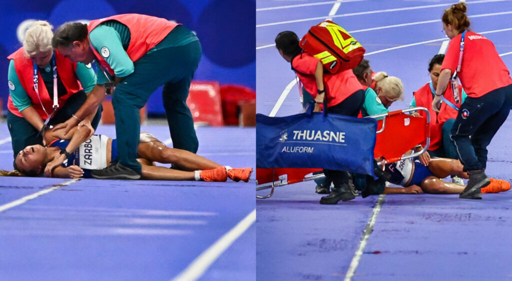 Photos of Alessia Zarbo after she collapsed at Olympics