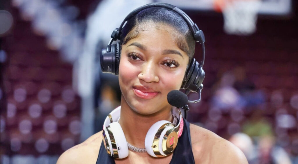 Angel Reese during a WNBA game