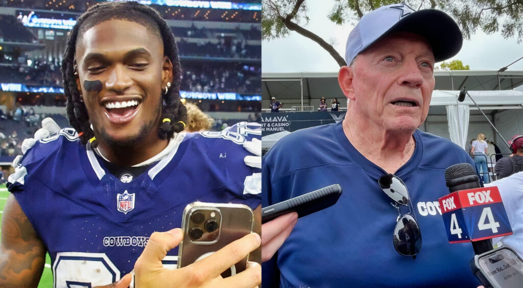 Photos of CeeDee Lamb and Jerry Jones