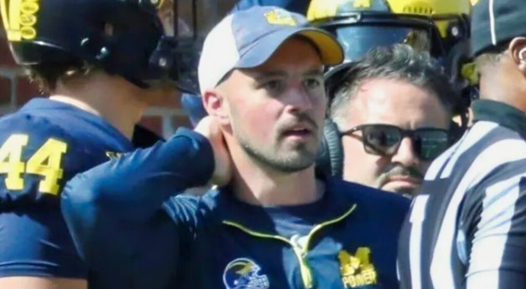 Connor Stalions on Michigan sidelines