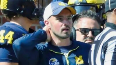 Connor Stalions on Michigan sidelines