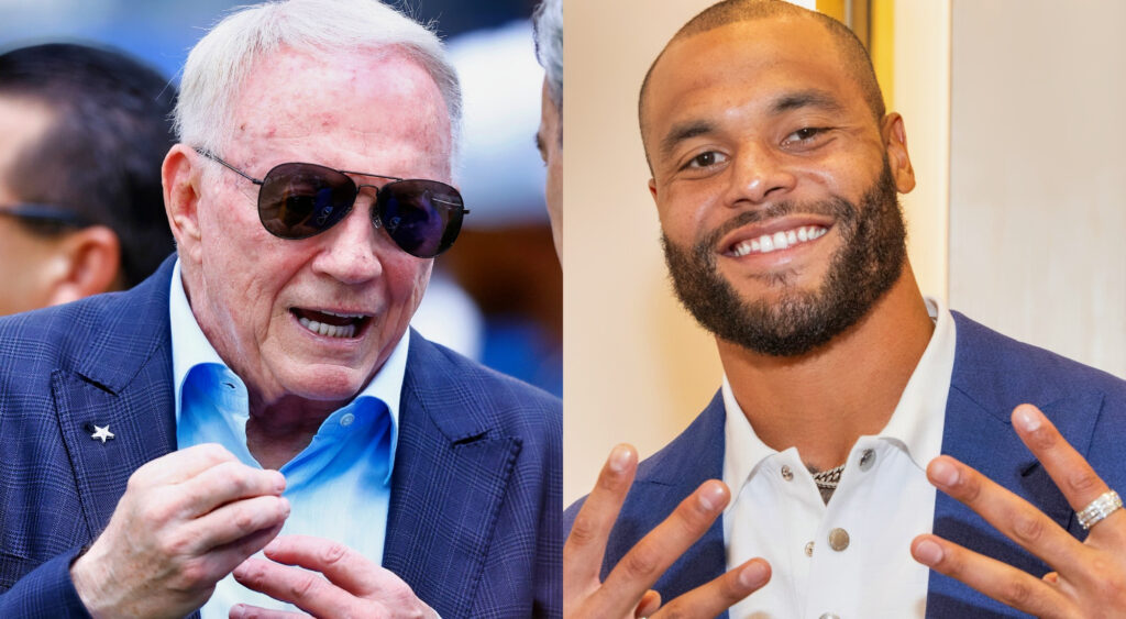 Photos of Jerry Jones and Dak Prescott