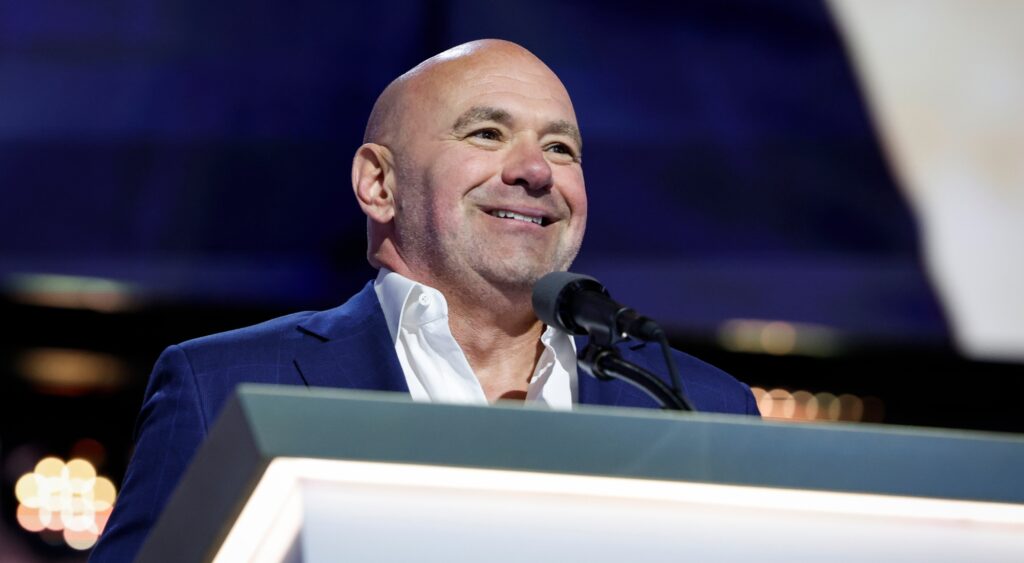 Dana White speaks on stage