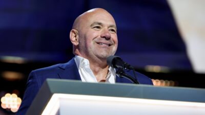 Dana White speaks on stage