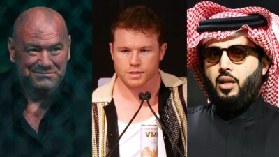 Dana White, Canelo Alvarez and Turki Alalsikh