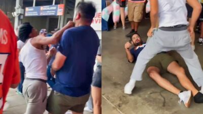 Denver Broncos fans fighting at game