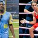 Dez Bryant on baseball field and Imane Khelif in boxing ring