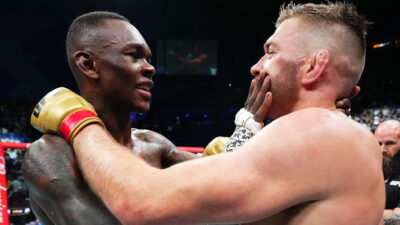 Israel Adesanya shows respect to Dricus Du Plessis