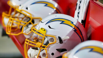 Los Angeles Chargers helmets