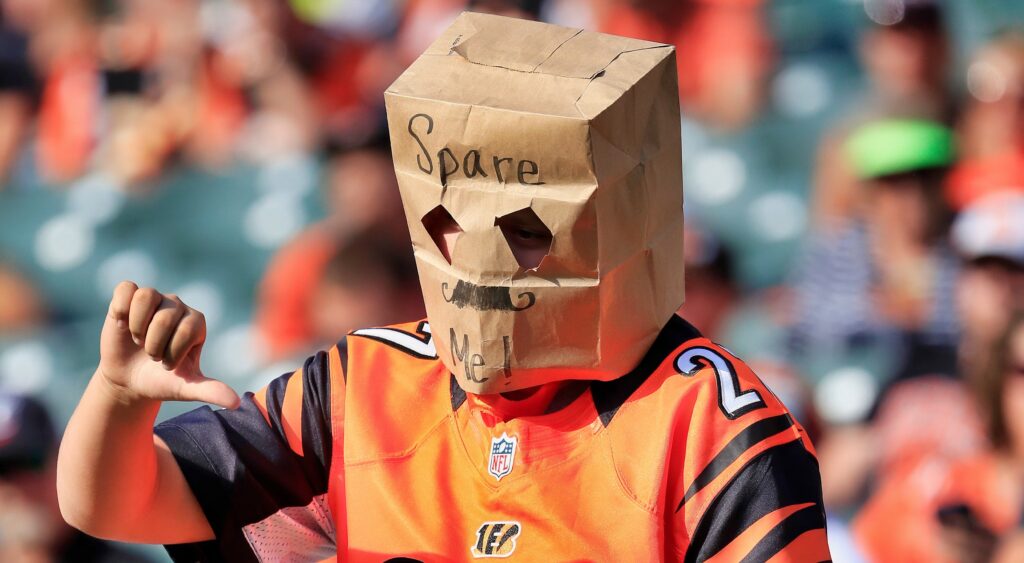 Bengals fan gives the thumbs down. Fans aren't happy about Venu's prices.