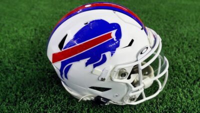 Buffalo Bills helmet on ground