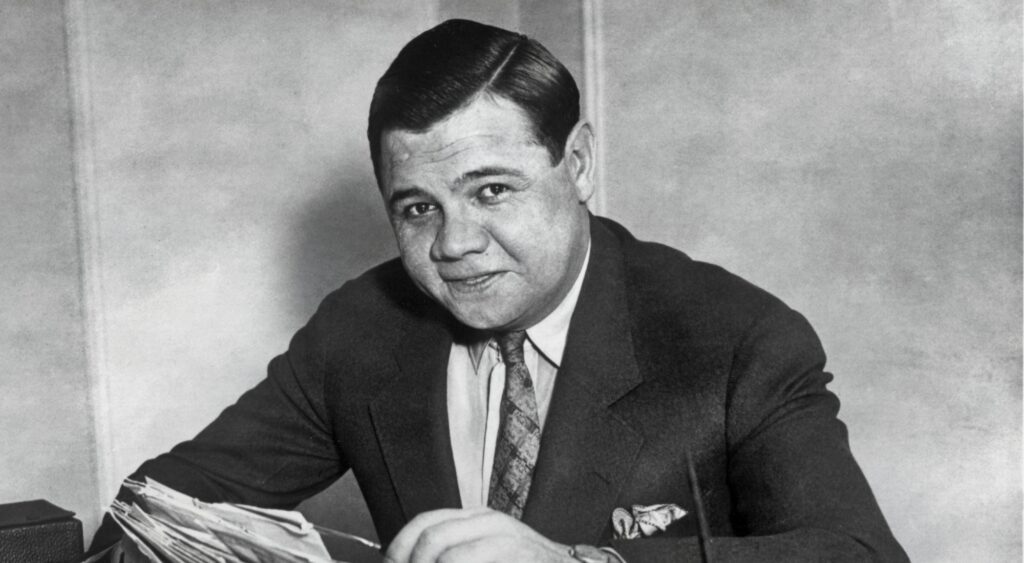 Baseball legend Babe Ruth opening letters.