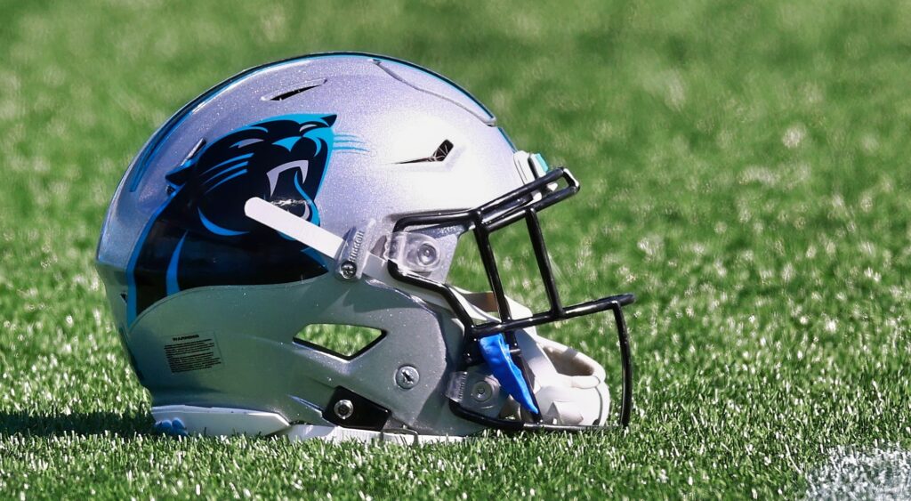 Carolina Panthers helmet  on ground