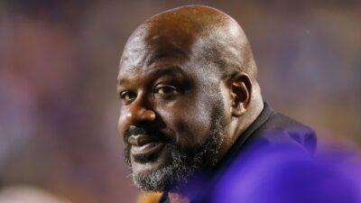 Shaquille O'Neal on sidelines