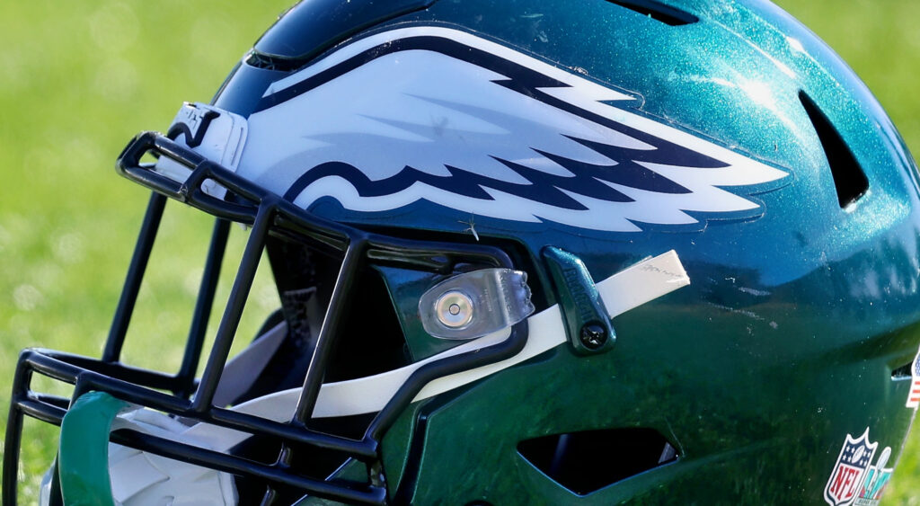 Photo od an Eagles helmet for article on Jahan Dotson