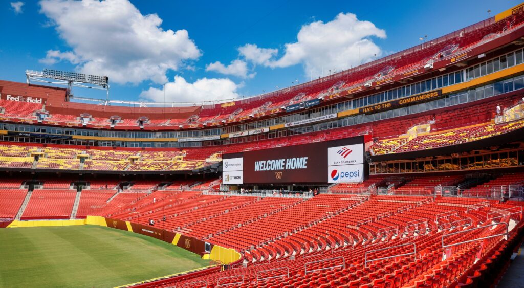 Washington Commanders stadium view with no fans