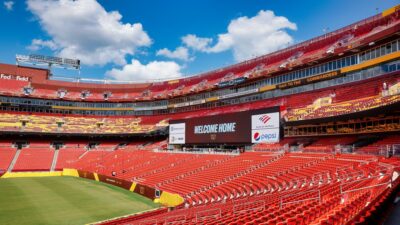 Washington Commanders stadium view with no fans