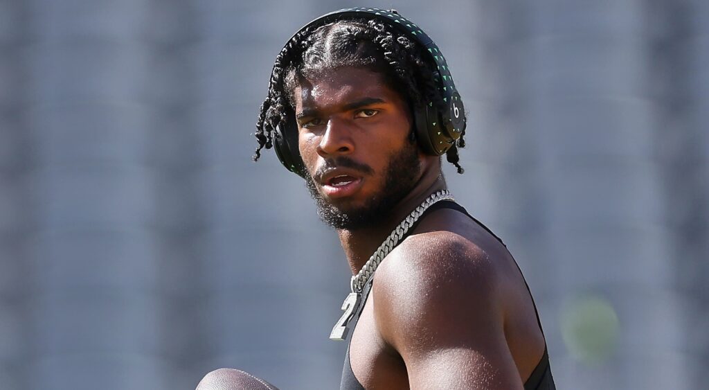 Shedeur Sanders at practice