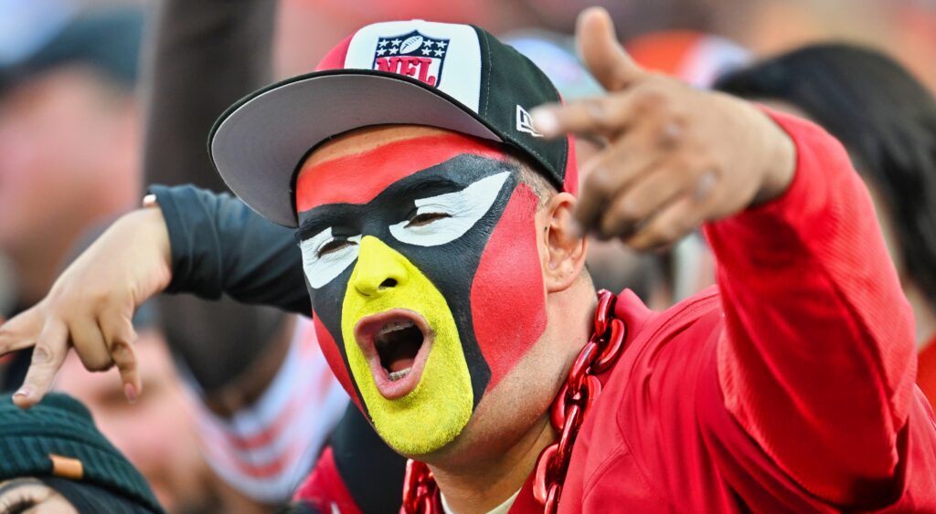 Arizona Cardinals fan cheering.