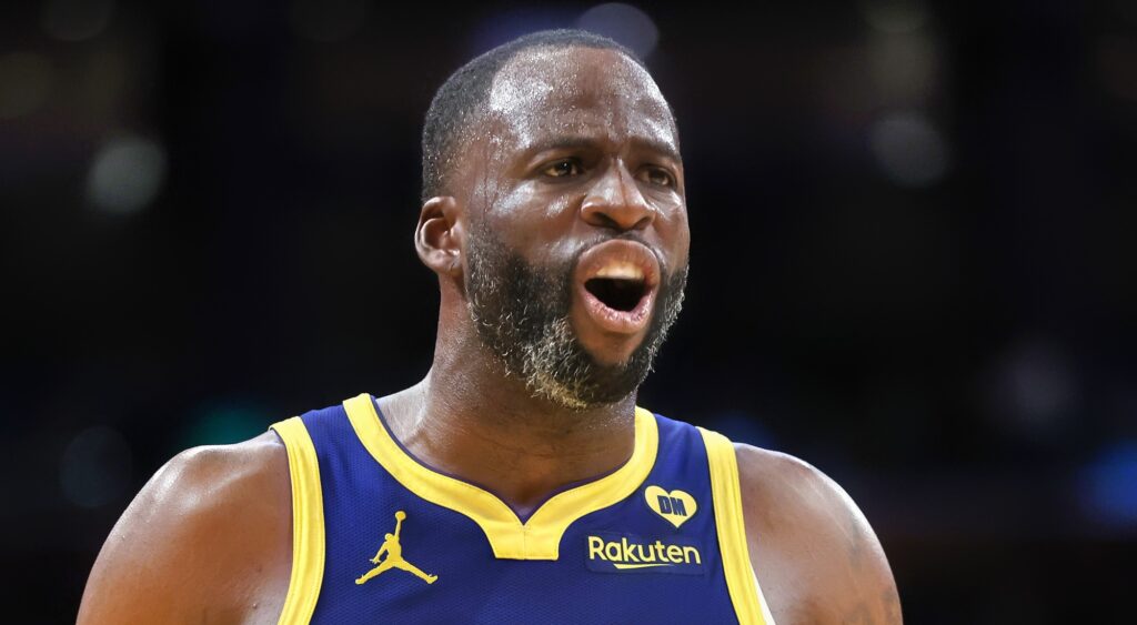 Draymond Green of Golden State Warriors looking on.