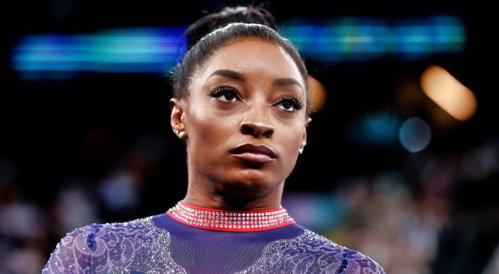 Simone Biles in leotard