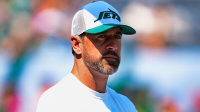 Aaron Rodgers in Jets gear