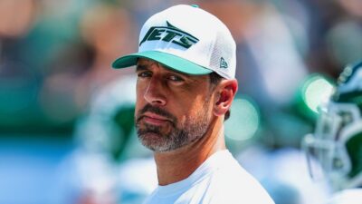 Aaron Rodgers in Jets gear