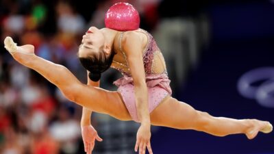 Sofia Raffaeli during rhythmic gymnastics rooutine