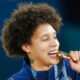 Britney Griner biting gold medal