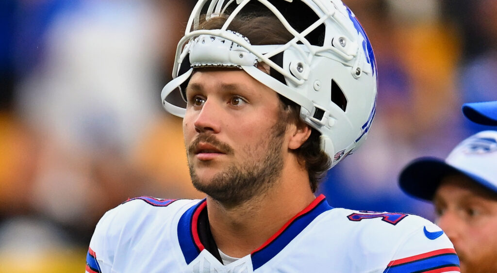 Josh Allen in Buffalo Bills gear