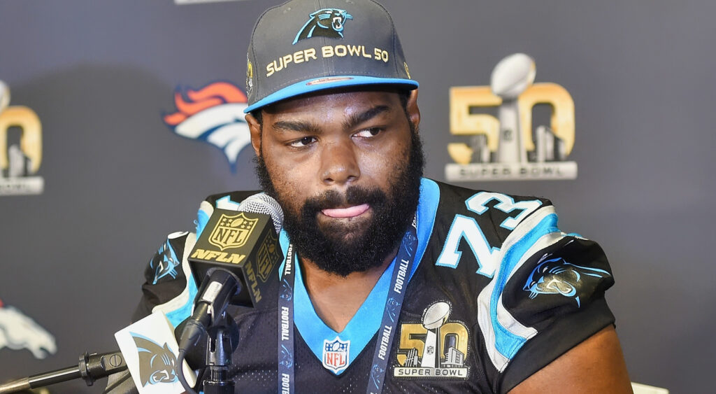 Michael Oher at press conference