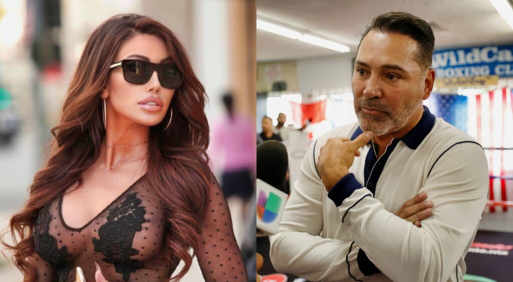 Holly Sonders and Oscar De La Hoya.