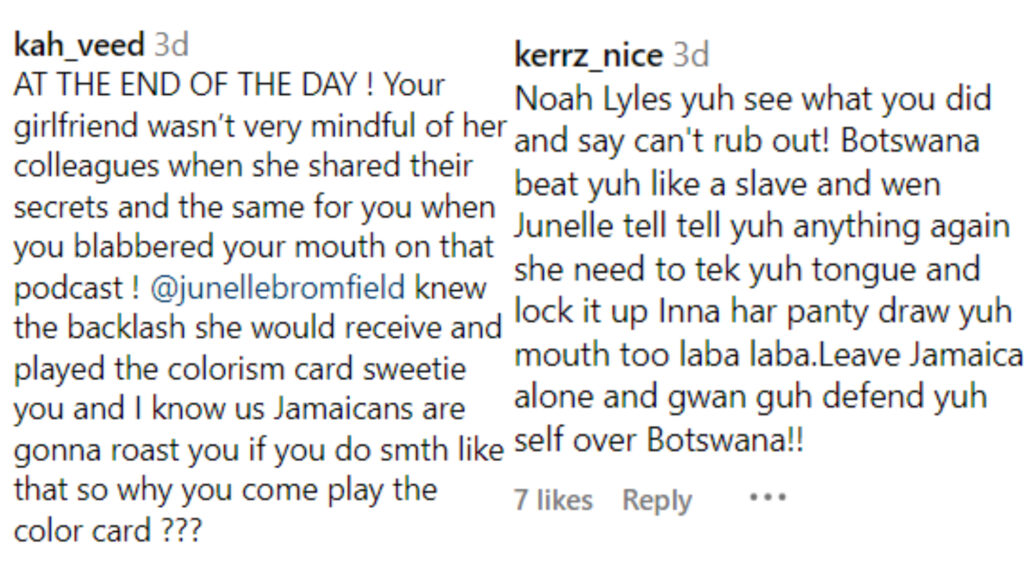 Noah Lyles IG Comments